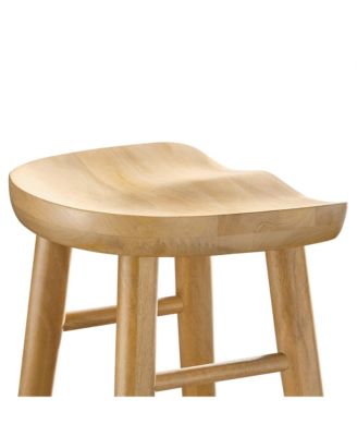 Saville Backless Wood Bar Stools Set of 2