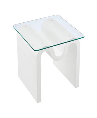 Ondine Glass Top Side Table