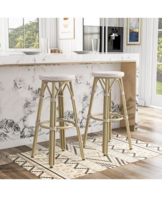 Kindry 30" Aluminum Outdoor Barstools, Set of 2