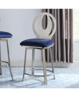 Seneca 24-inch Microfiber Swivel Barstools with Steel Frame, Set of 2