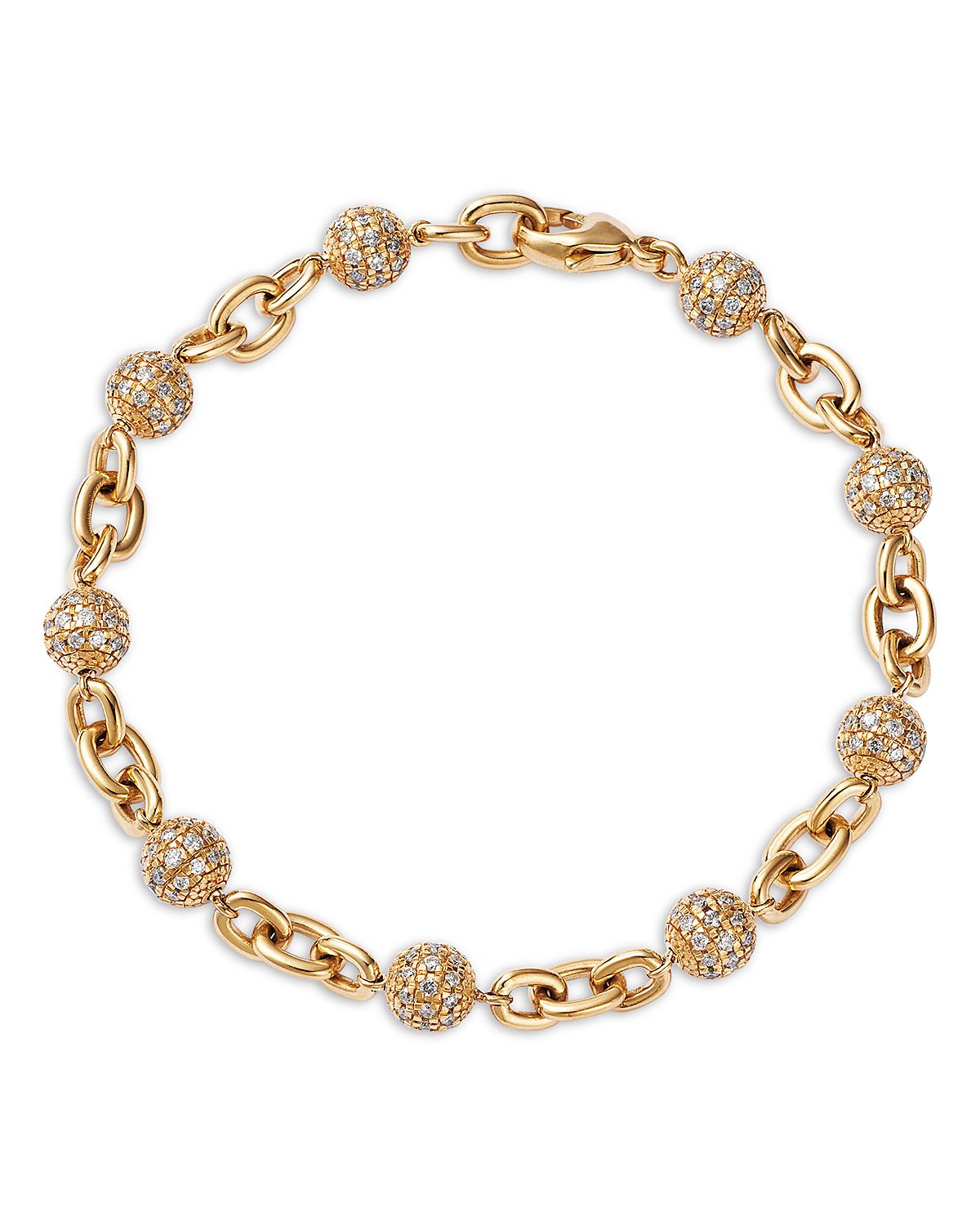 Bloomingdale's Fine Collection Pave Circle Diamond Chain Link Bracelet
