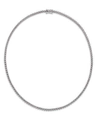 Diamond Tennis Necklace in 14K White Gold, 3.0 tcw