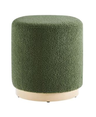 Tilden 16" Round Sherpa Upholstered Ottoman