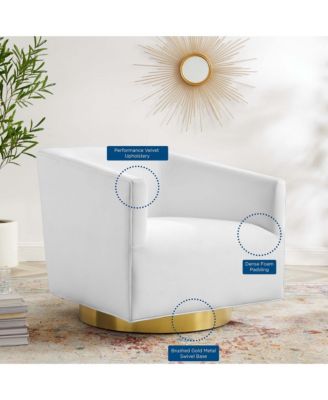 Twist Accent Lounge Performance Velvet Swivel Chair