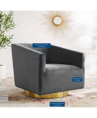 Twist Accent Lounge Performance Velvet Swivel Chair
