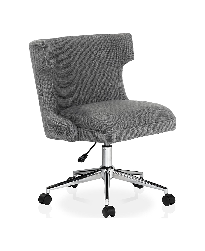 Furniture Of America Leona Fabric Wingback Swivel Office Chair In Gray