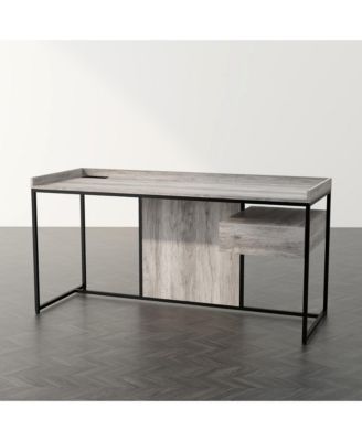 Tioga Steel Base 1-Drawer Writing Desk with USBs and Outlets