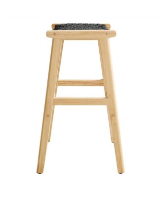 Saoirse Woven Rope Wood Bar Stool, Set of 2