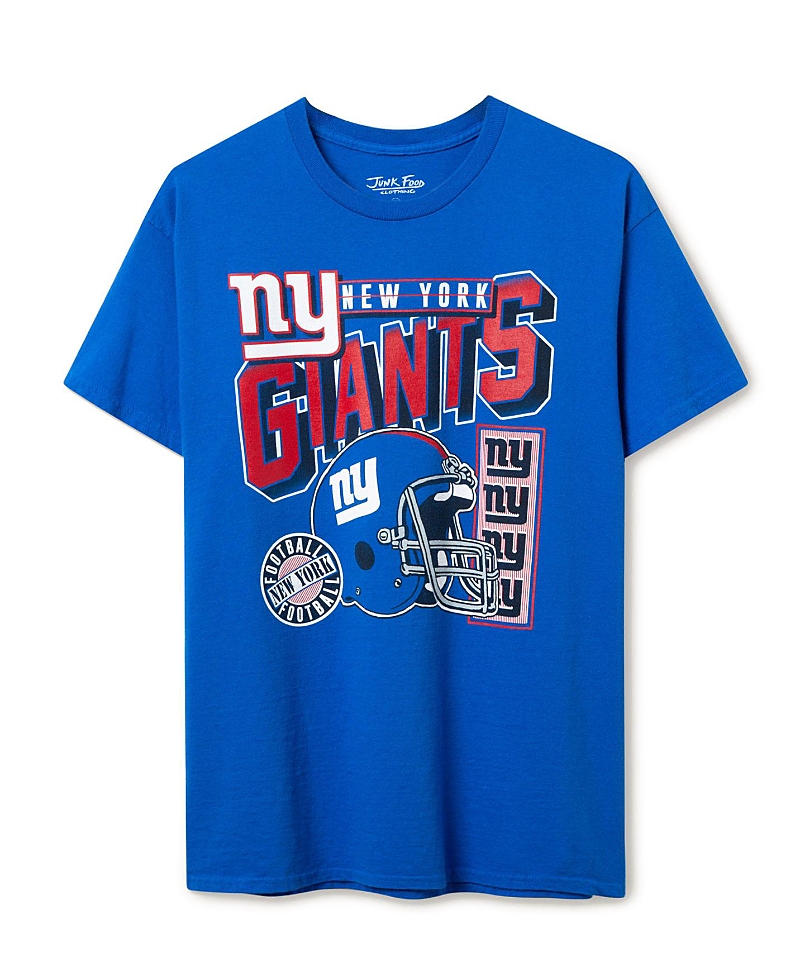 Junk Food Clothing Unisex Nfl New York Giants Checkdown Flea Market Tee In Blue