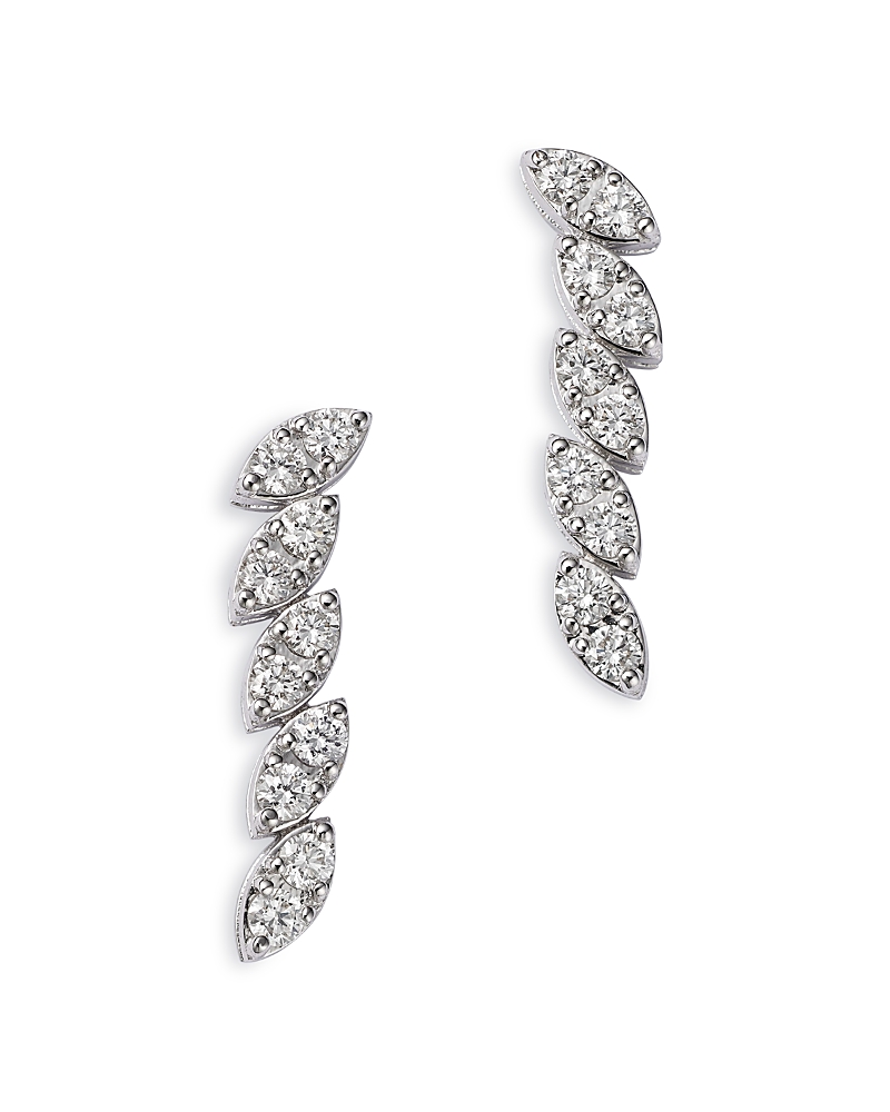 Roberto Coin Diamond Drop Earrings In 18k White Gold In Gold