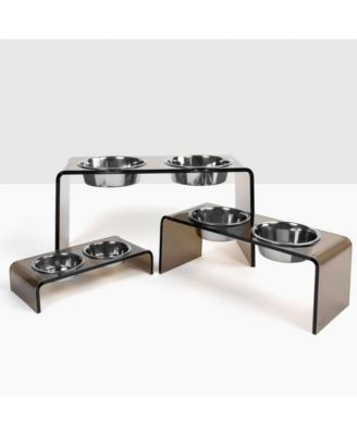 Tall Bronze Pet Feeder, 2 Quart Bowls