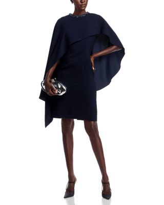 Beaded Neck Cape Dress