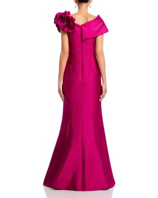 Pebble Jacquard 3D Flower Gown