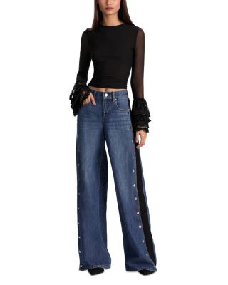 Delaina Sheer Sleeve Cropped Top