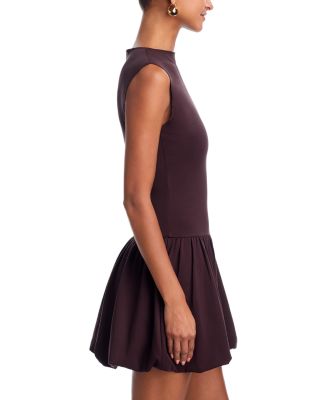 Ponte Mock Neck Bubble Mini Dress - Exclusive