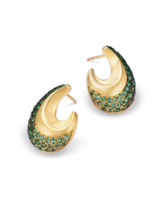 Emerald Ombr&eacute; Earrings in 14K Yellow Gold