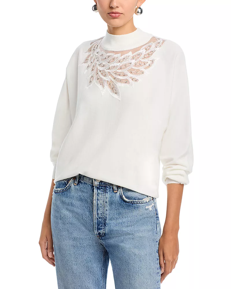 T Tahari Mock Neck Sweater