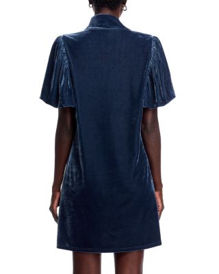 Mock Neck Velvet Dress