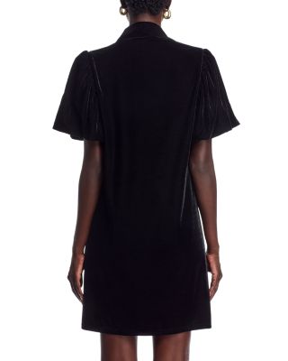 Mock Neck Velvet Dress