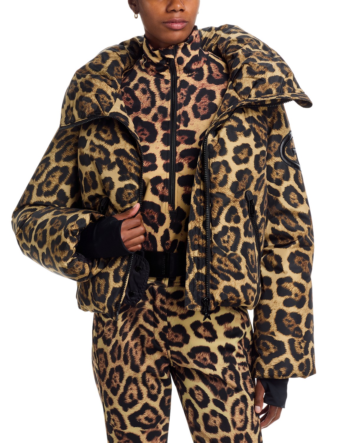 Goldbergh Pantera Down Ski Jacket in Brown Leopard