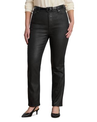 Coated High Rise Straight Ankle Jean