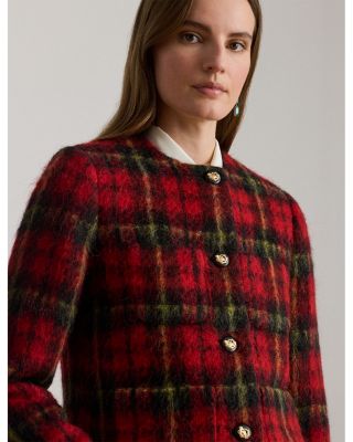 Plaid Mohair Cropped Jacket