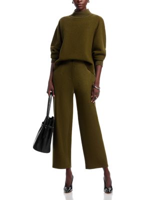 Wool-Cashmere Stretch Reversible Sweater & Barrel Leg Ankle Pants