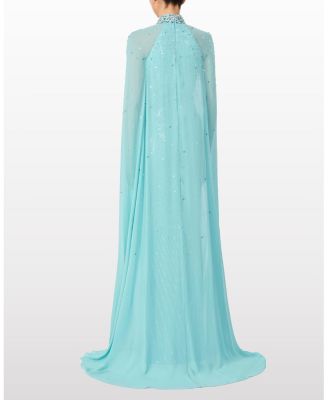 Thea Embellished Cape Maxi Dress