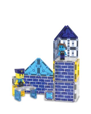 Police Station Magnetic Construction Set, 35 Piece - Ages 3+