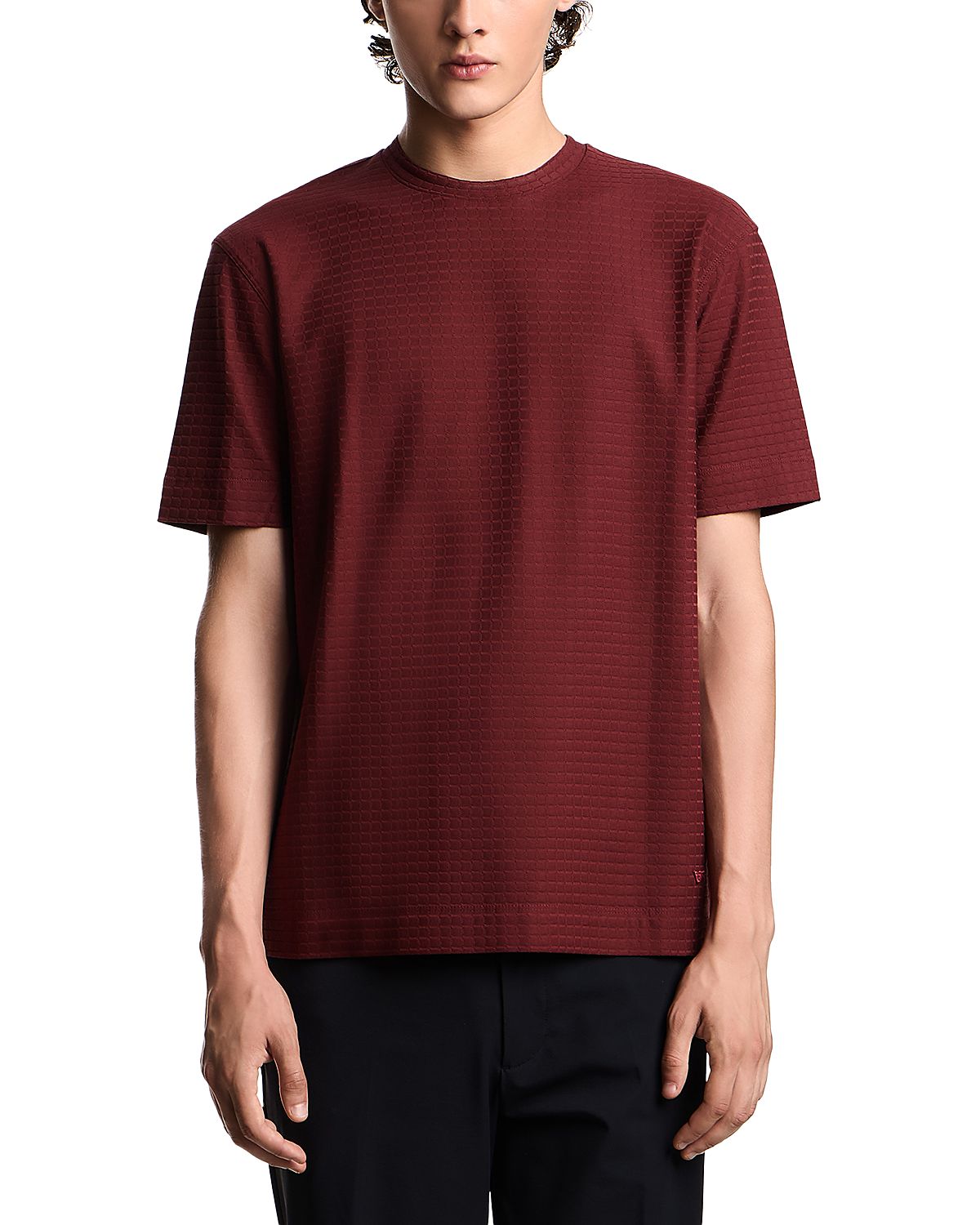 Emporio Armani Textured Cotton Jacquard Tee