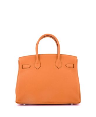 Birkin 30 Handbag Orange Clemence with Palladium Hardware