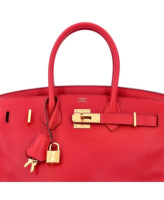Birkin 30 Handbag Red Epsom with Gold Hardware