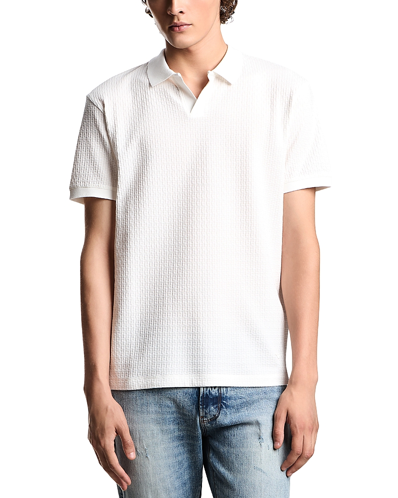Emporio Armani Jacquard Textured Cotton Polo Shirt