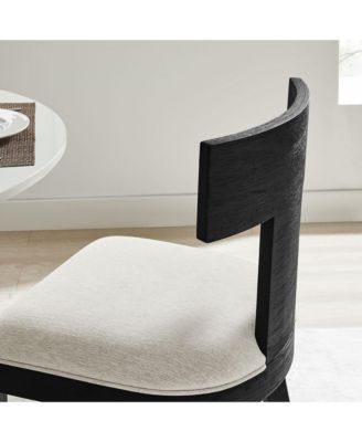 Peregrine Wood and Fabric Upholstered Dining Chairs, Set of 2