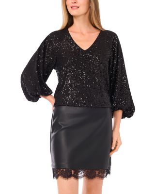 Sequined Raglan Top