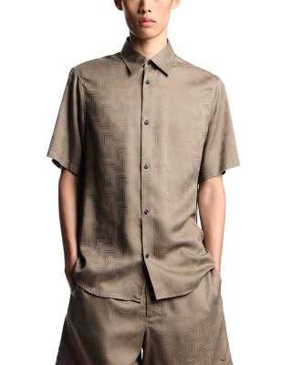 Zig Zag Jacquard Short Sleeve Shirt