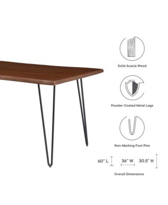 Ardor 60" Live Edge Acacia Wood Acacia Wood Dining Table