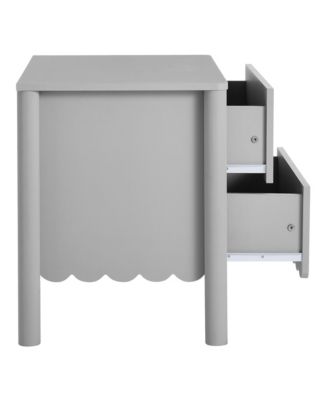 Emmeline Scalloped 2-Drawer Nightstand