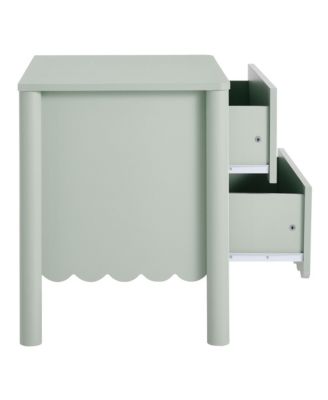 Emmeline Scalloped 2-Drawer Nightstand