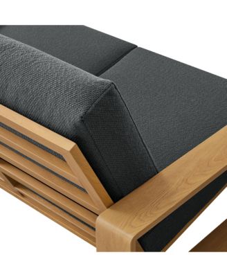 Lirienne Outdoor Patio Aluminum Faux Wood Loveseat