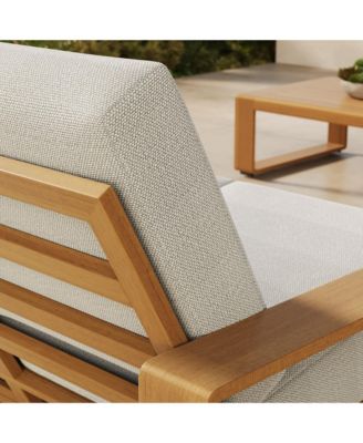 Lirienne Outdoor Patio Aluminum Faux Wood Loveseat