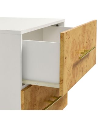 Abel 2-Drawer Burl Wood Nightstand