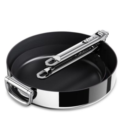 Space Steel Two Piece Ceramic Non-Stick Fry Pan Set with Folding Handles