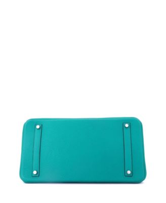 Birkin 35 Handbag Blue Togo with Palladium Hardware