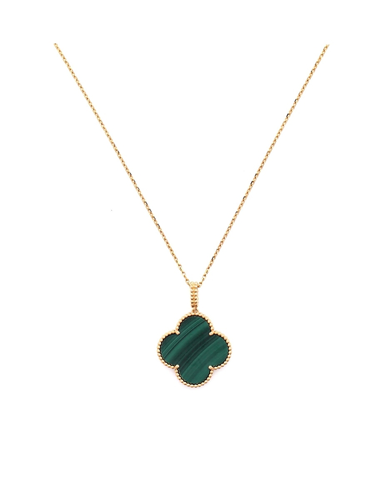 PRE-OWNED VAN CLEEF & ARPELS Pre-owned  Van Cleef & Arpels Magic Alhambra Pendant Necklace 18k Gold And Malachite, 32.25 - 35