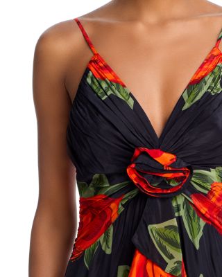 Latin Roses Black Flower Dress