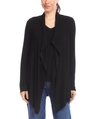 Ribbed Drape Front Cardigan