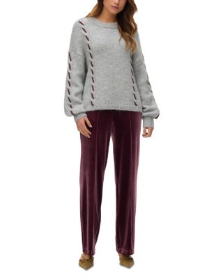 Vmilina Long Sleeve Handstitch Pullover Sweater