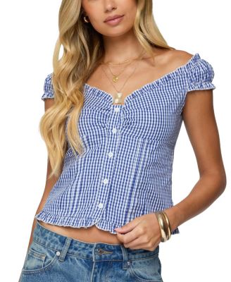 Dorothie Gingham Button Up Top