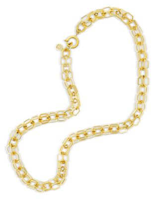 18K Yellow Gold Be Home Double Cable Link Chain Necklace, 17&amp;quot;